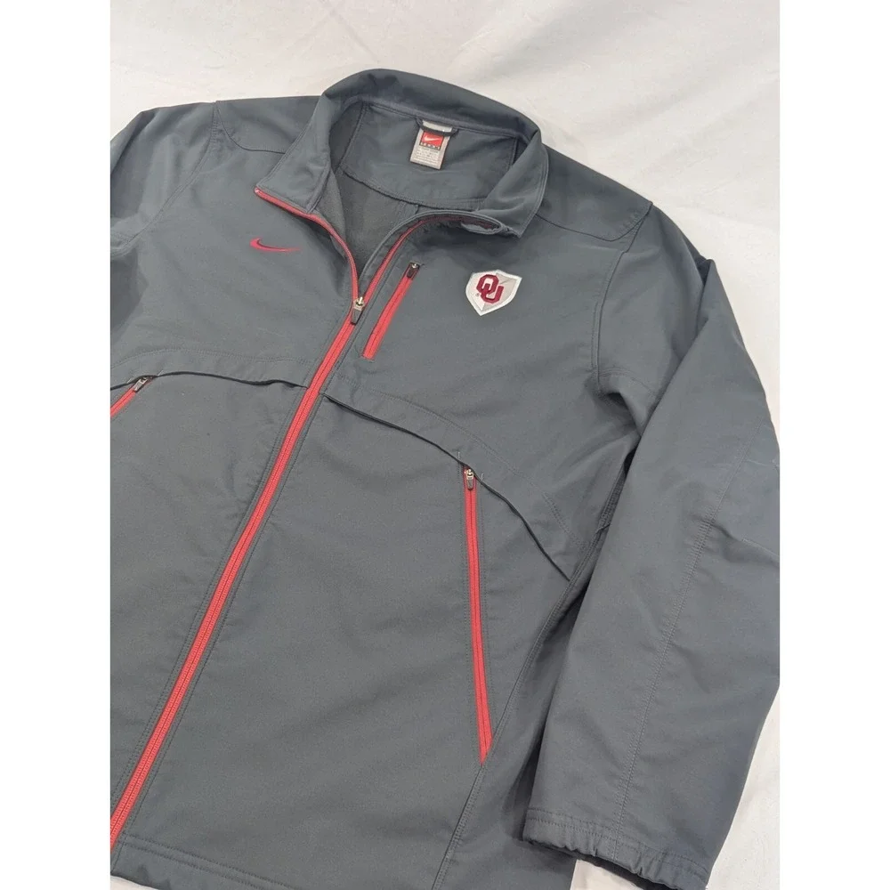 Vintage Nike Team Wet Weather Mid weight‎ Jacket Zip Up Oklahoma Sooners Mens L